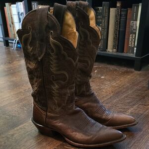 Justin L2684 Brown Vintage Distressed Goat Leather Western Boots Womens Size 8